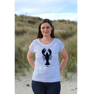 Tee-shirt rayé Homard marine Roscoff Anouk & Ninon