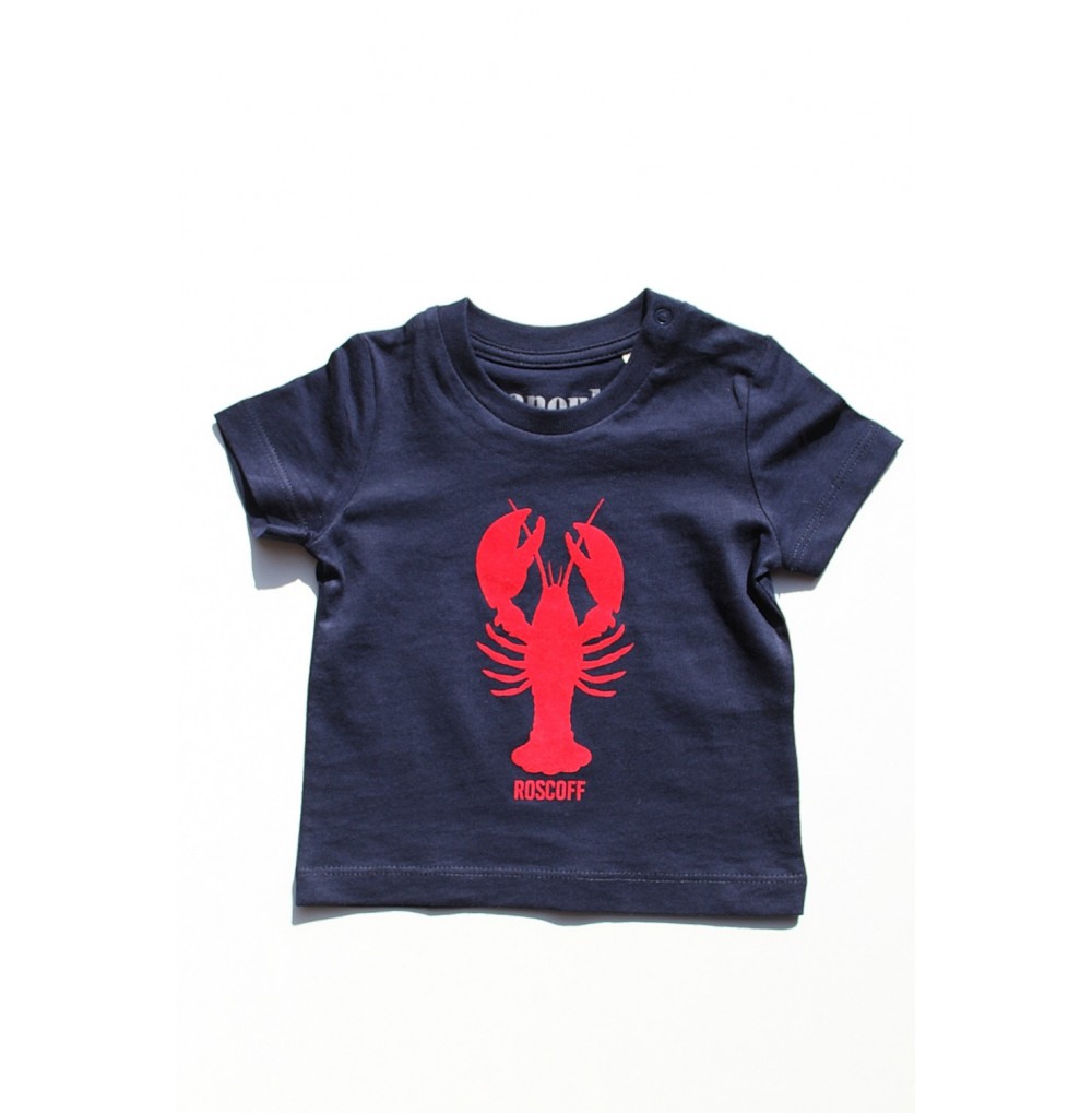 Tee-shirt bébé homard rouge ROSCOFF Anouk & Ninon