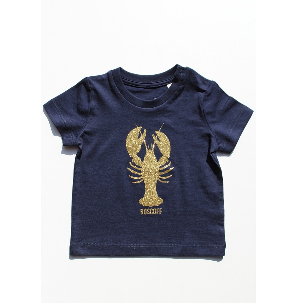 Tee-shirt bébé homard doré ROSCOFF Anouk & Ninon