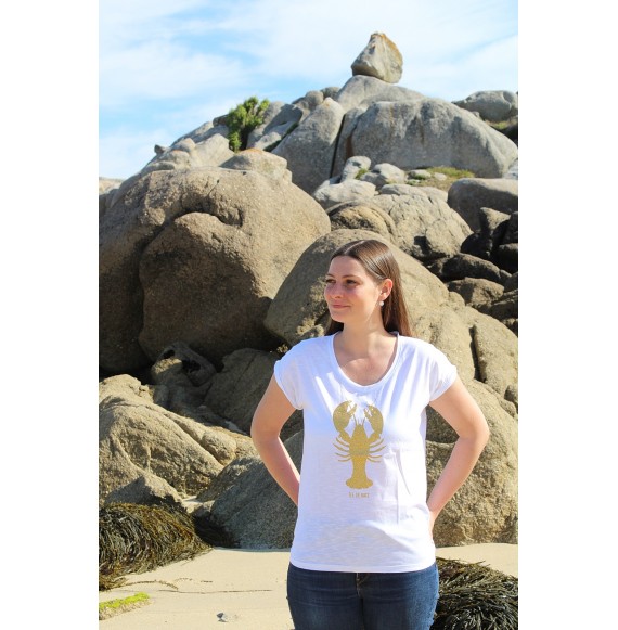Tee-shirt F MC homard doré ILE DE BATZ Anouk & Ninon